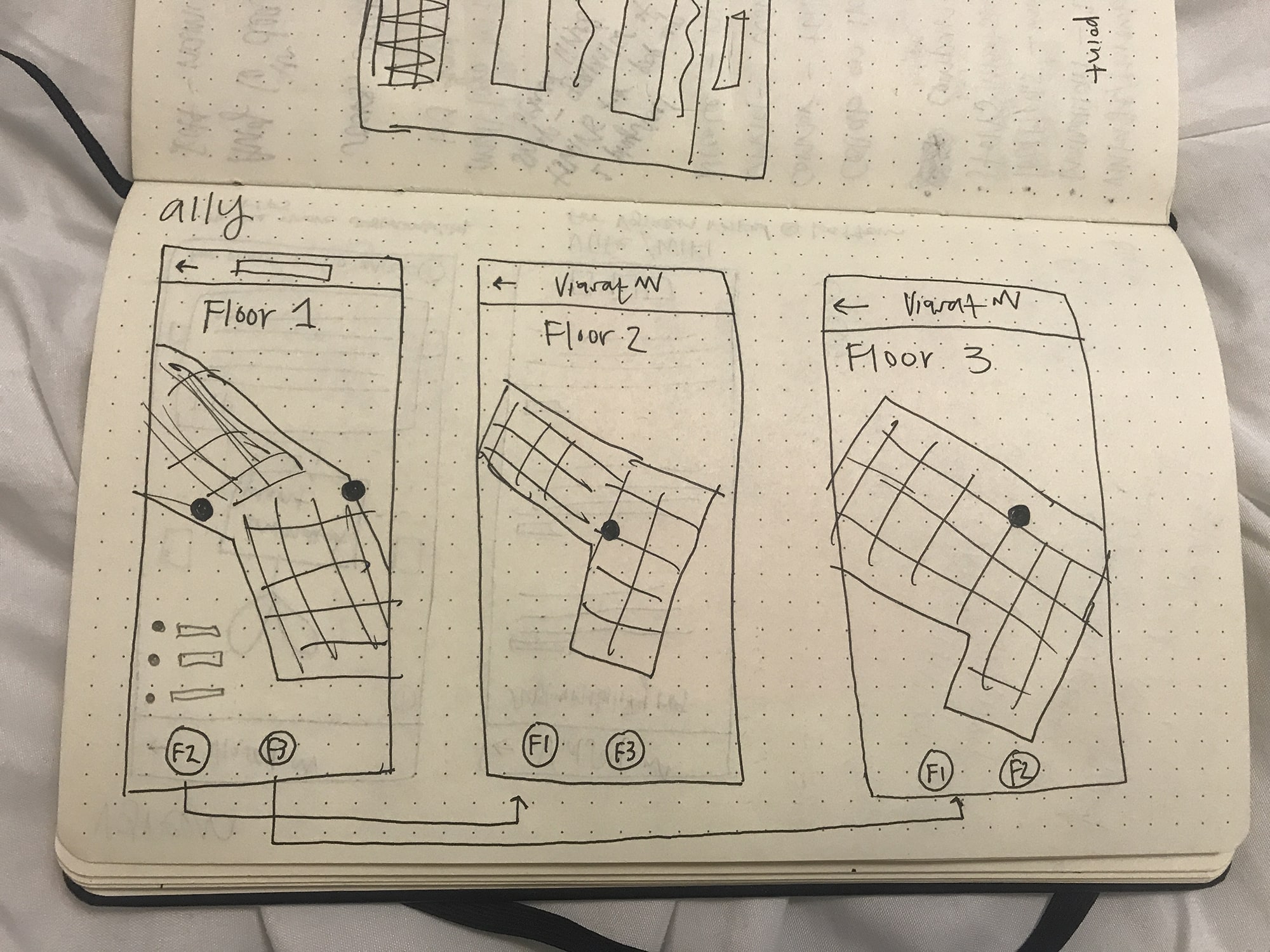 concept sketch for accessible building map app