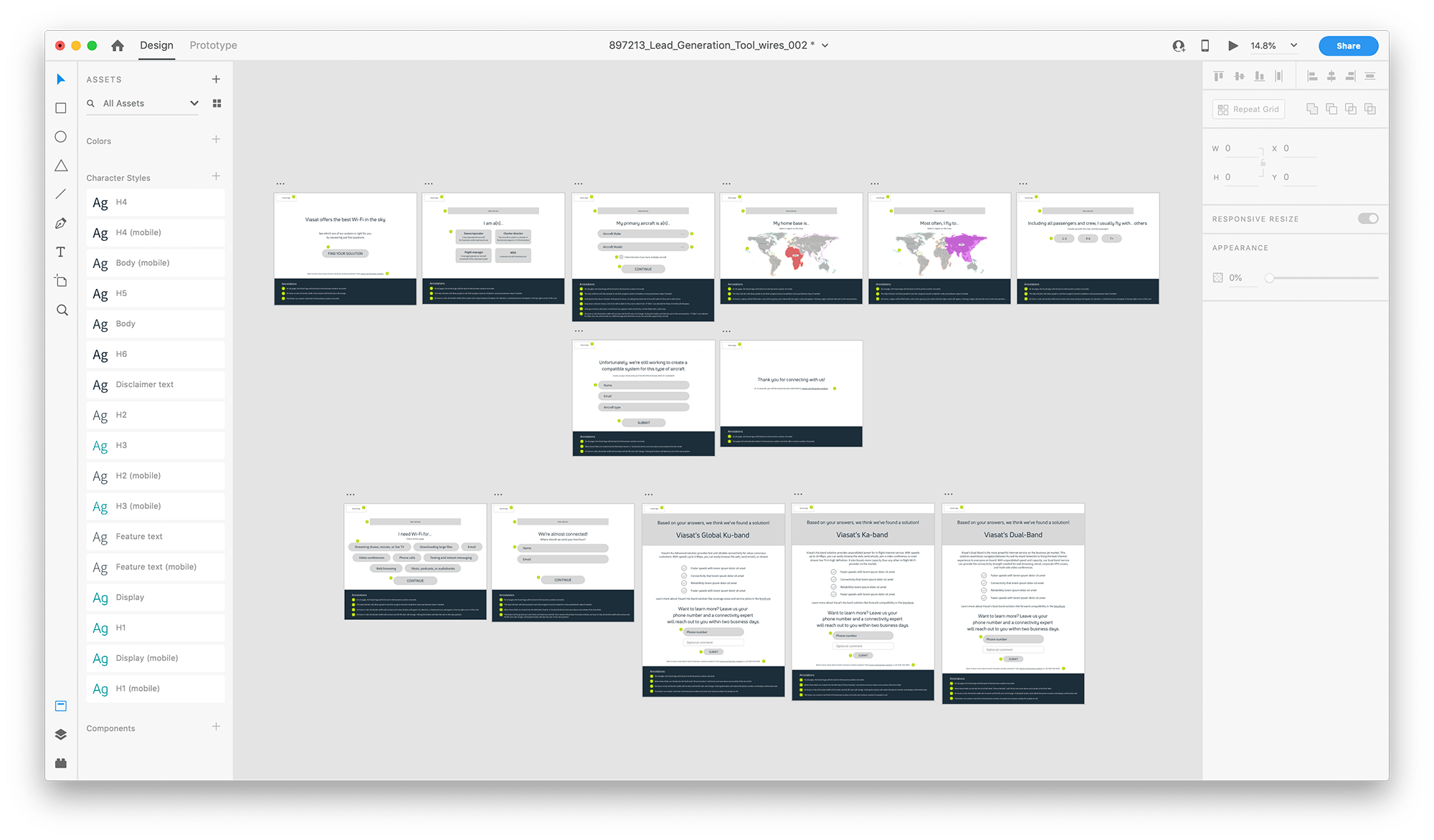 lo-fi annotated wireframes